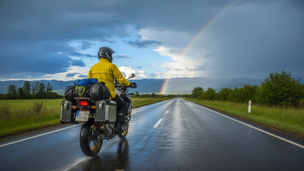 Motorcycle Rain Gear Guide: Stay Dry on Tour Motorcycle Rain Gear Clearing Weather Touring Road Edited