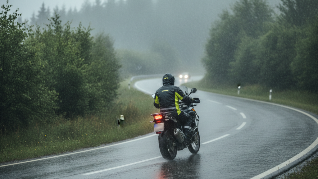 Motorcycle Rain Gear Guide: Stay Dry on Tour Motorcycle Rain Gear Rider Wet Road Touring Edited 1024x576