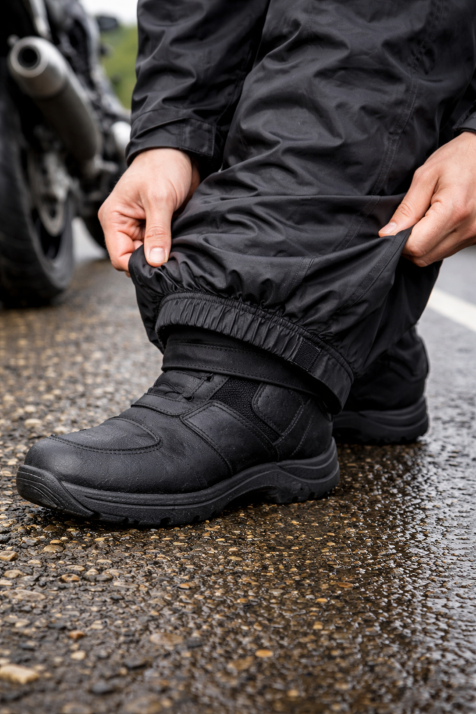 Motorcycle Rain Gear Guide: Stay Dry on Tour Waterproof Motorcycle Rain Pants Over Trousers 683x1024