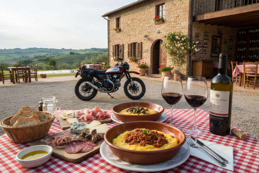 Northern Italy Motorcycle Routes: Dolomites and Alps agriturismo italy motorcycle parking accommodation