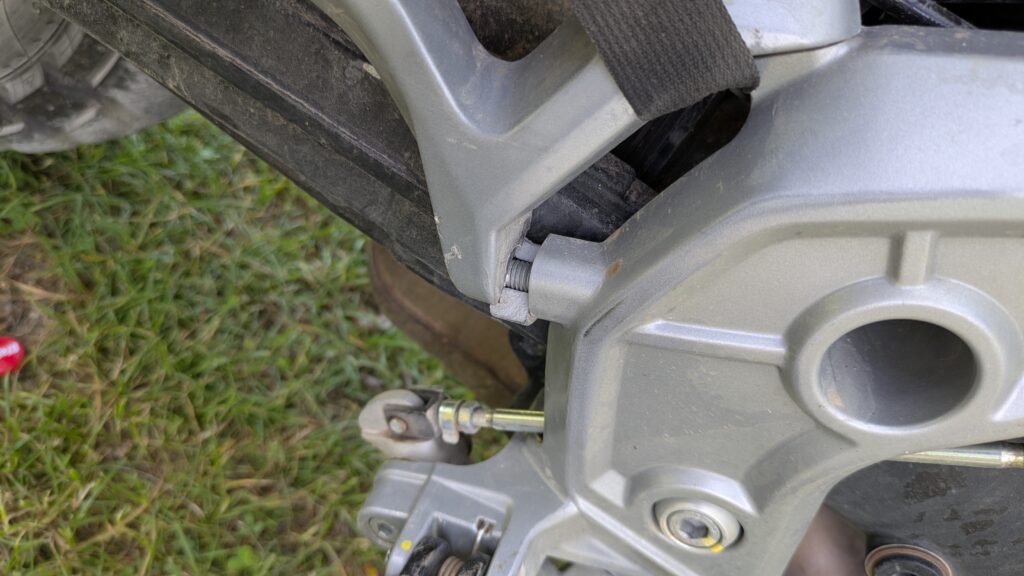 Travelling Europe by Motorcycle: The Complete Guide Cracked frame weld on Moto Guzzi V85 TT after a drop on ACT Croatia