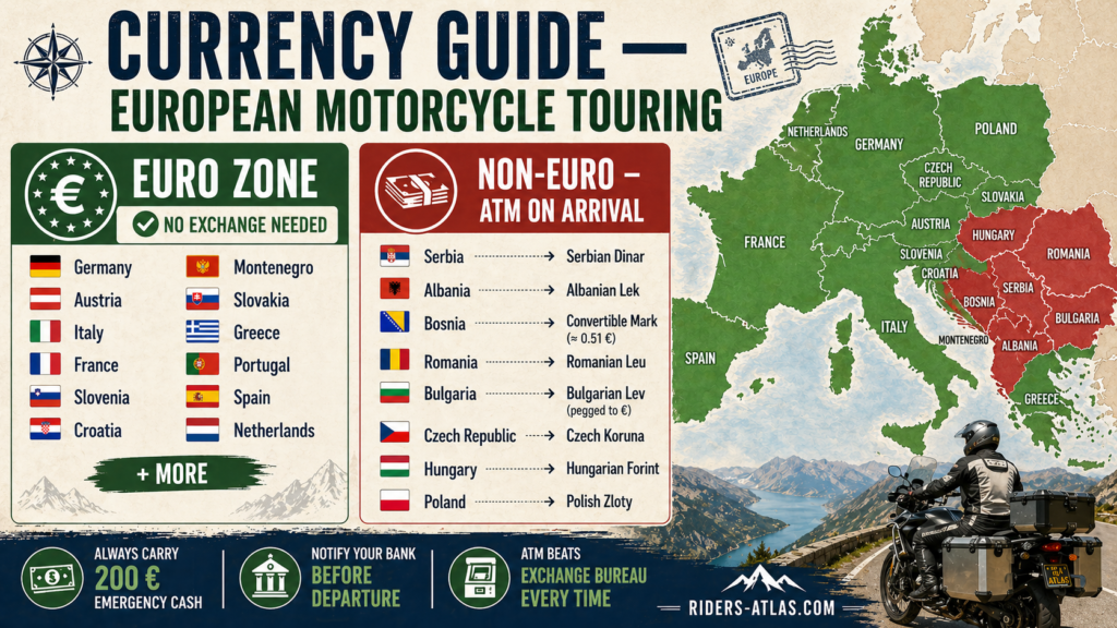 Travelling Europe by Motorcycle: The Complete Guide Currency guide for motorcycle touring Europe — Euro zone countries and non-Euro currencies