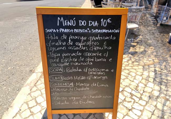 portuguese menu do dia set lunch cheap motorcycle touring