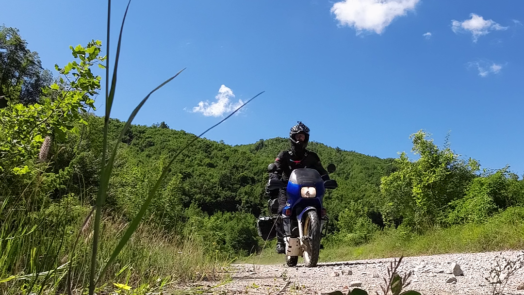 Motorcycle Riding Gear: The Complete Guide Fritz in dual-purpose riding gear on Vittoria's first adventure touring trip